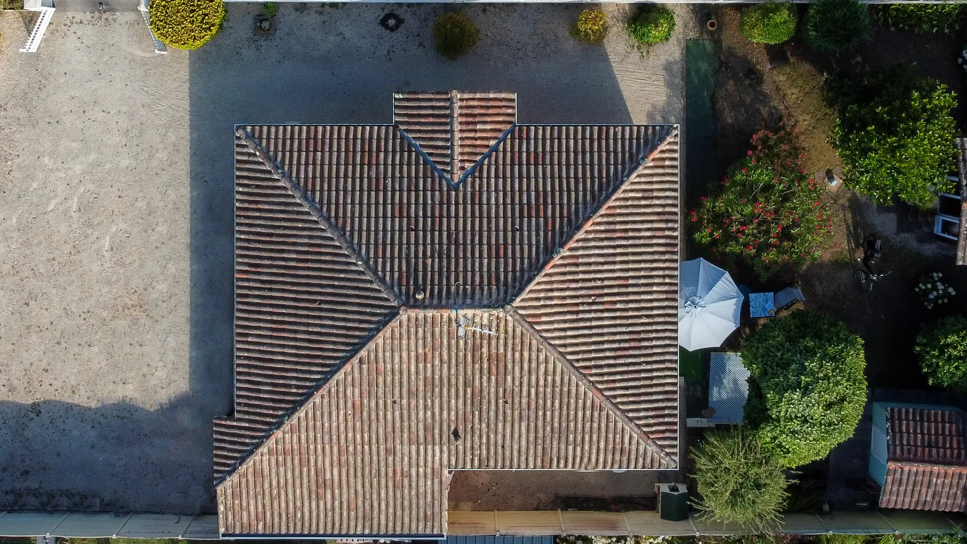 Vue aérienne de la maison